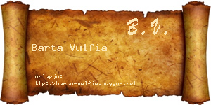 Barta Vulfia névjegykártya